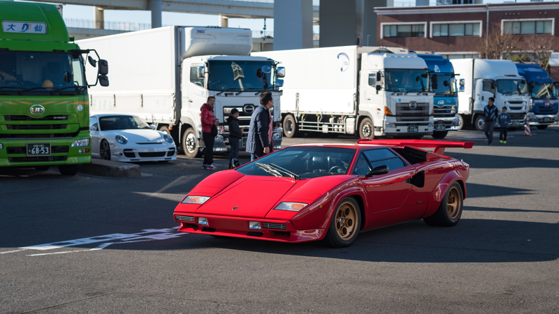 I wonder what’s easier to park; a truck or the Countach?